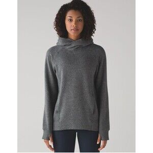 Lululemon Fleece Please Pullover Heathered Speckled Black 6